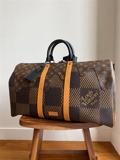 lv nigo keepall|Louis Vuitton Keepall Bandouliere x Nigo 50 Monogram Stripes .